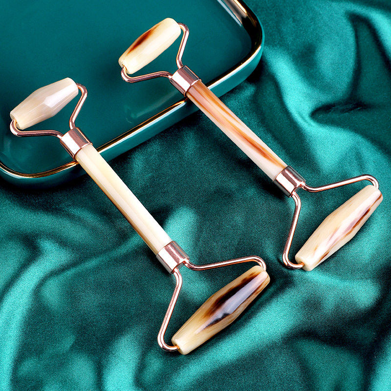 脸部按摩器天然牛角女手动V脸提拉紧致面容神滚珠器刮痧