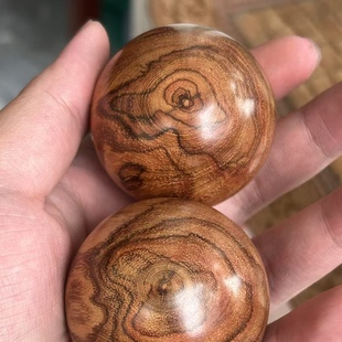 海口发货 保健球 海南黄花梨油梨 5.0鬼脸对眼文玩手球一对