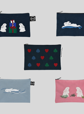 KBP Summer Field 小兔子 手拿包 化妆包 可爱 化妆包袋 粉色