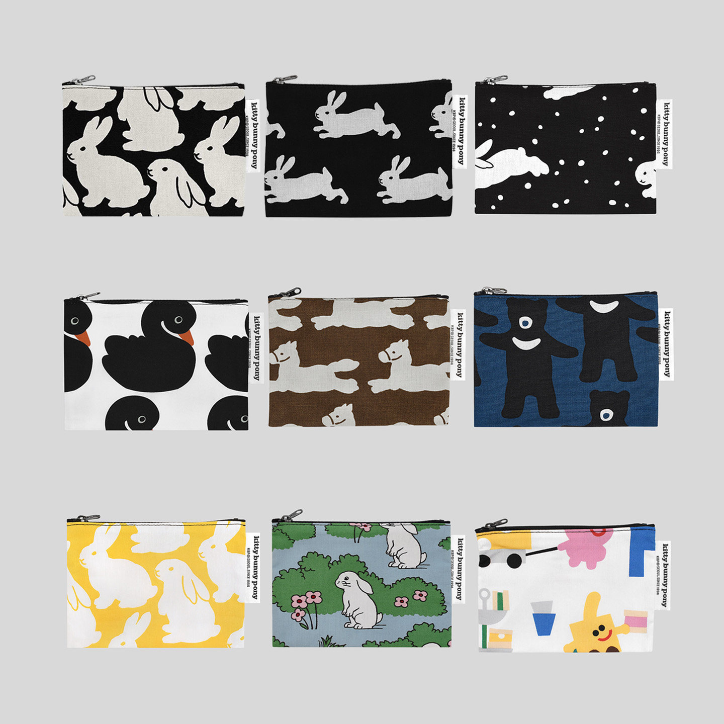 KBP 韩国原创 可爱图案 手拿包 动物图案 欧美时尚 日常 兔子图案
