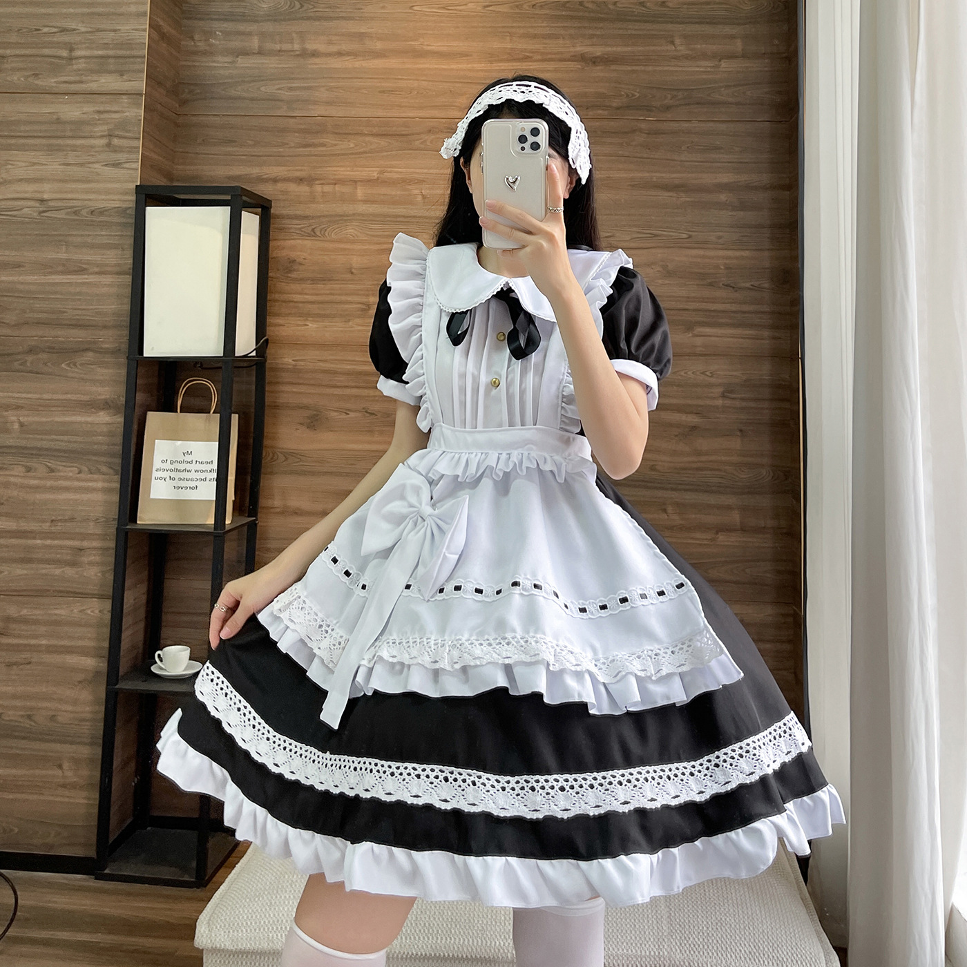 传统女佣长裙长袖女仆装伪娘英国管家cosplay日系制服 可爱连衣裙