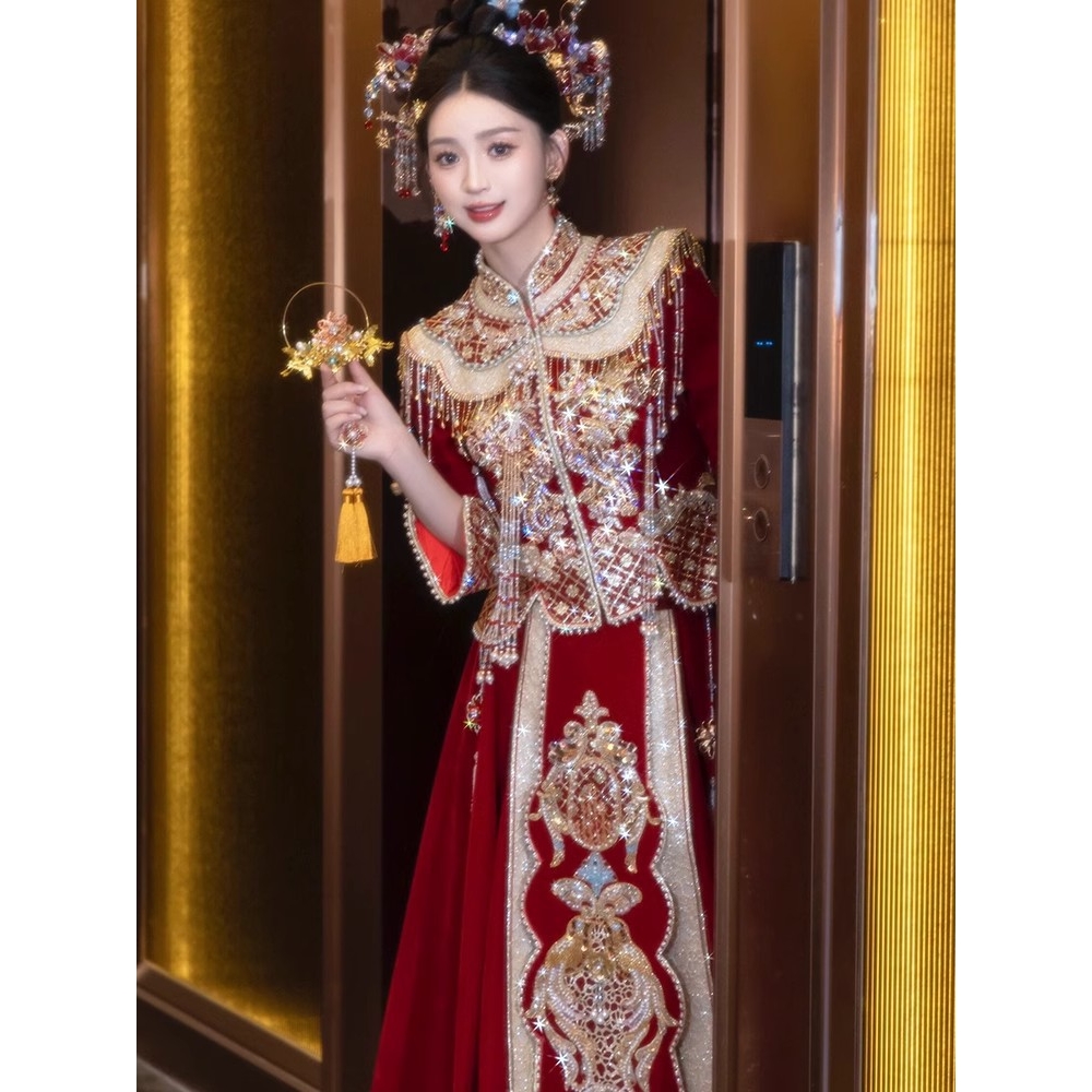 秀禾服新娘结婚新款出嫁新中式国风订婚出门礼服出阁服奢华敬酒服