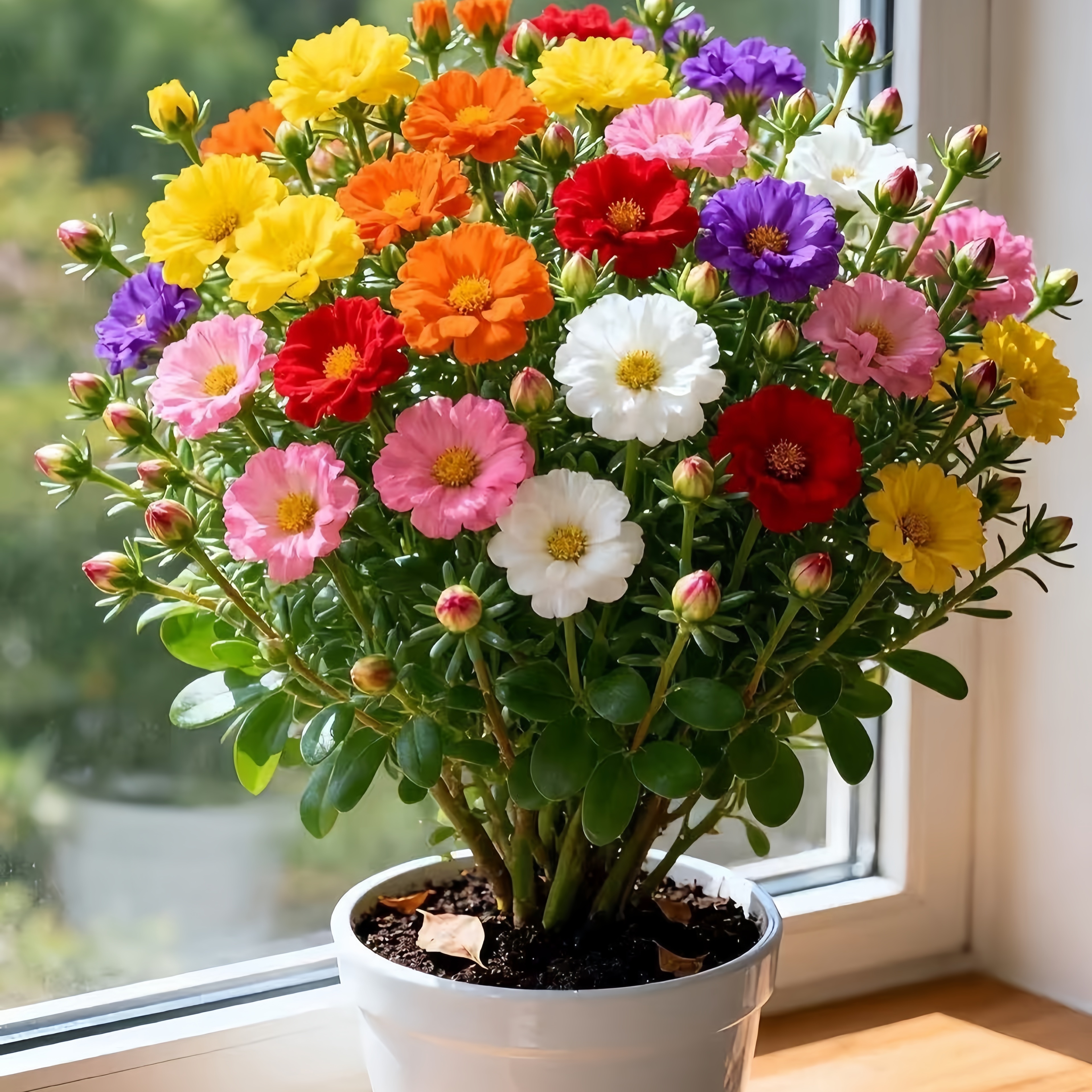 重瓣太阳花苗混色带根盆栽