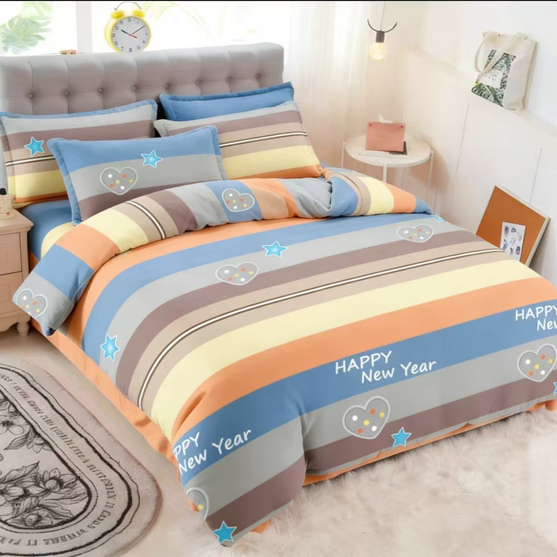 双人床单-【星愿心语】尺寸2.3*2.3米秋冬加密加厚斜纹棉柔软亲肤