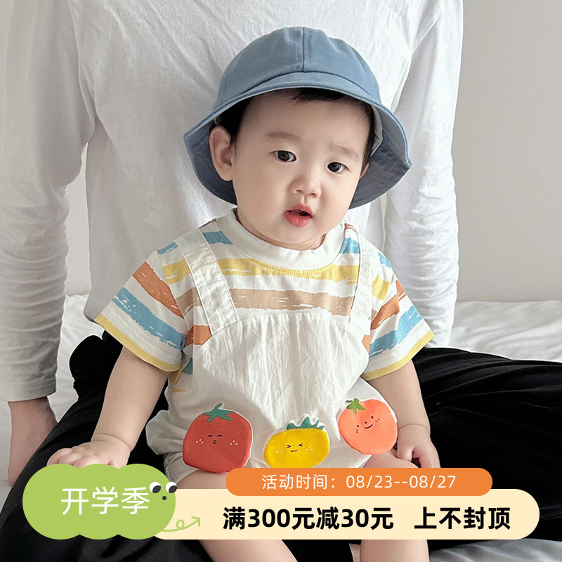 夏季薄款婴儿连体衣6-12月宝宝夏装包屁衣超萌Q可爱外出服夏款哈