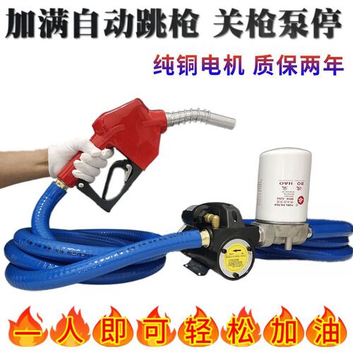 抽油泵柴油加满自停泵12伏24V220V正反转泵计R量自封加油枪加油机