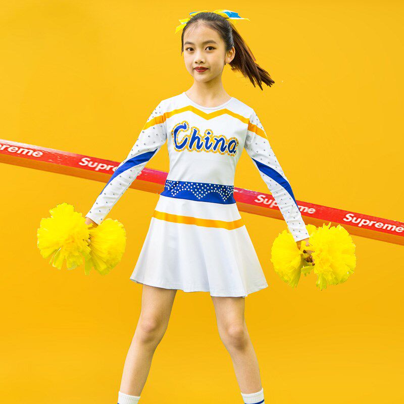 儿童啦啦操少儿足球宝贝拉u拉队表演服成人啦啦队健美操竞技服套