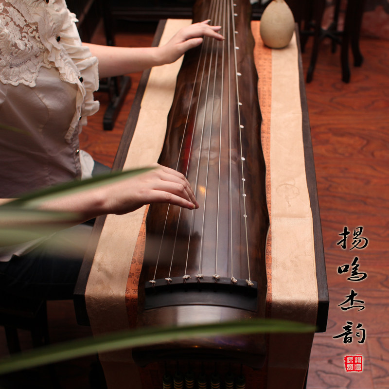【扬鸣古琴c】纯手工制作纯生漆 老杉木初学演奏竹节古琴 送古琴