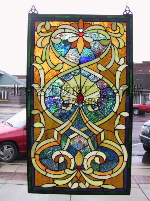 定做钢化艺术玻璃l玄关隔断屏风桌面窗户衣柜门芯吊顶欧式教堂雕