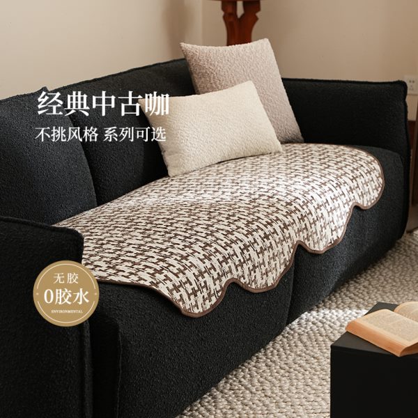 法式中古风沙发垫坐垫四季通用流行异形皮沙发垫布防滑轻奢高级感