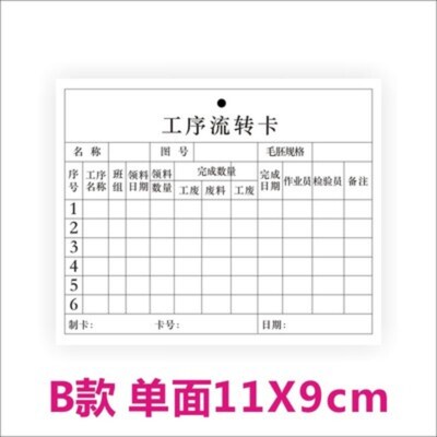 诗束 现货生产工序流程卡工厂流动标识卡车间物料流转卡质量跟.踪