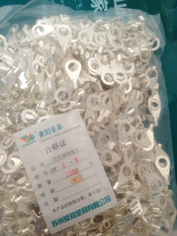 OT4-8 1000祇/包 圆型冷压裸接线端头/接线端子V/OT冷压端子