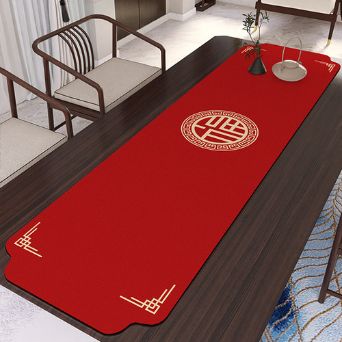 中式禅意桌旗轻奢高端结婚茶x席茶桌垫布茶几防水防油免洗定制红