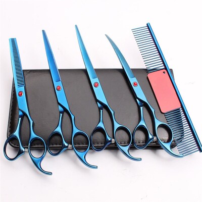 宠物剪刀装修牙剪狗狗7铂剪套弯毛飞剪剪寸平剪美容直打薄剪金色