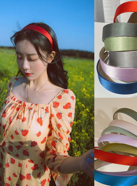 发箍女夏天法式简约l高级感红色蓝色2021新款卡子头饰发卡百搭发