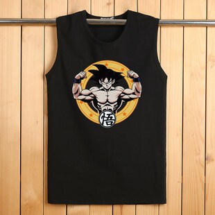 背心男加大码 TQ恤宽松休闲男装 透气健身运动砍袖 无袖 坎肩 汗衫 夏季