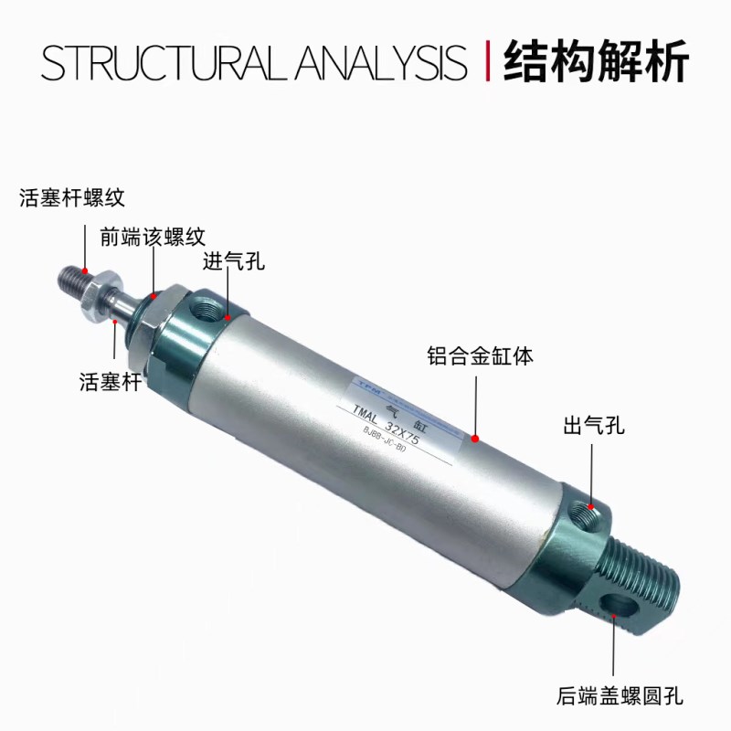 亚德客型气动小型迷你气缸MAL16/20/25/32/40X25
