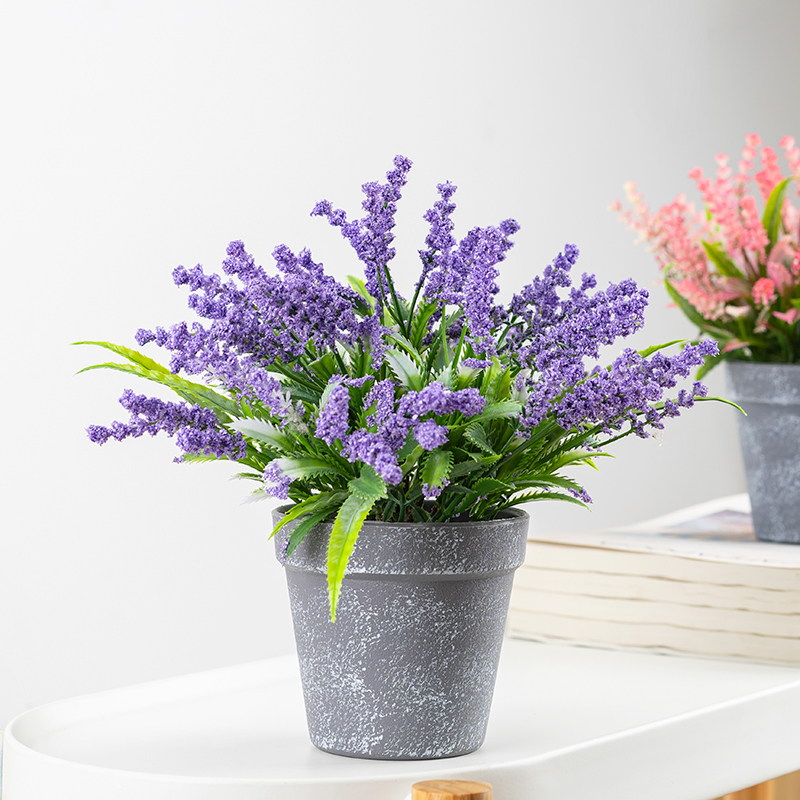 薰衣草仿真花摆件假花绿植小盆栽客厅餐桌摆设书桌办公室装饰盆景