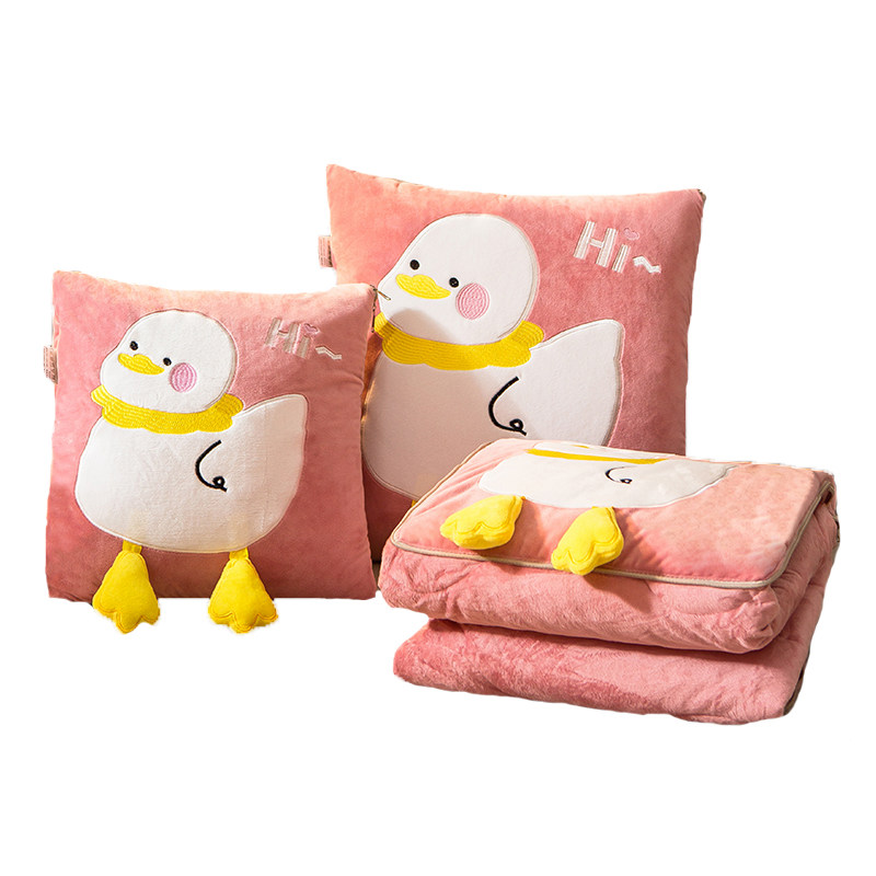 宝宝绒抱枕被两用靠垫卡通爱鸭子二合一汽车沙发午休加厚小毛毯,居家布艺,抱枕被,淘宝优惠券,粉丝福利购,淘宝优惠卷
