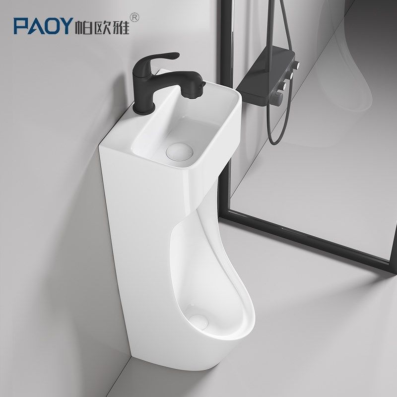 落地式带洗手盆男士挂墙小便器带洗手池节水尿斗陶瓷小,家装主材,普通小便斗,淘宝优惠券,粉丝福利购,淘宝优惠卷