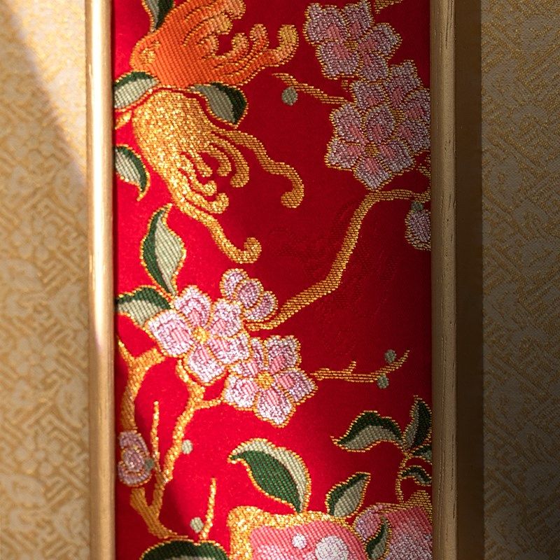 南京云锦研究所元先桃夭多立体镜框挂画家居饰画玄关走廊客厅