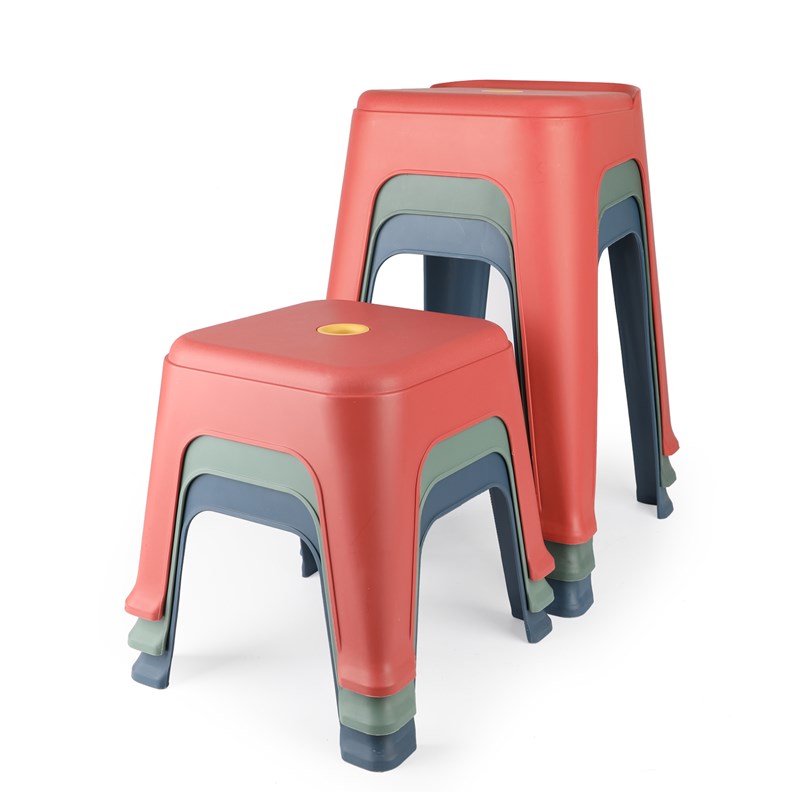 象太郎雅趣方凳塑料家用加厚客厅茶几矮凳浴室防滑板凳纯色款