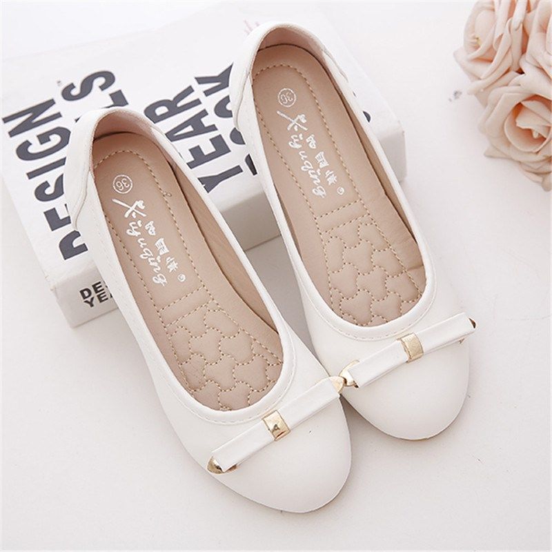 2024春秋新i款防滑平底浅口圆头软皮单鞋社会女学生百搭豆豆鞋瓢,女鞋,浅口单鞋,淘宝优惠券,粉丝福利购,淘宝优惠卷