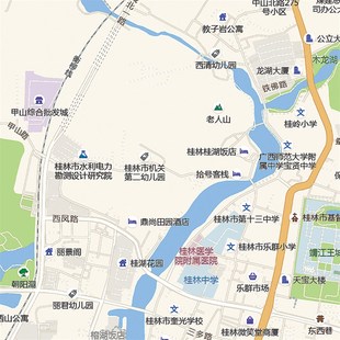 桂林市地图1.5X1.1米大尺寸贴图D2024广省东订制街道交通图装饰画