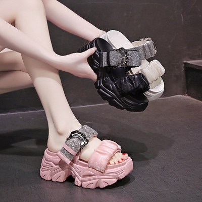 仙女风厚底拖鞋女夏季外穿精致2A024新款时尚百搭小个子增高凉拖