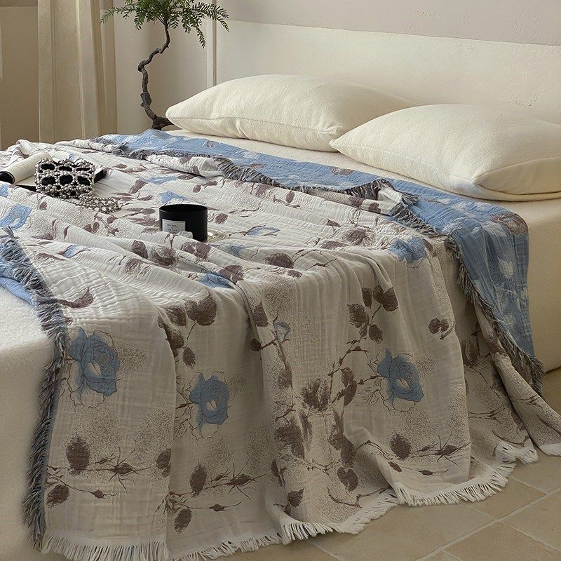 高级全棉纱布盖毯毛巾被成人夏季薄款夏凉被民宿X空调毯沙发用,床上用品,休闲毯/毛毯/绒毯,淘宝优惠券,粉丝福利购,淘宝优惠卷