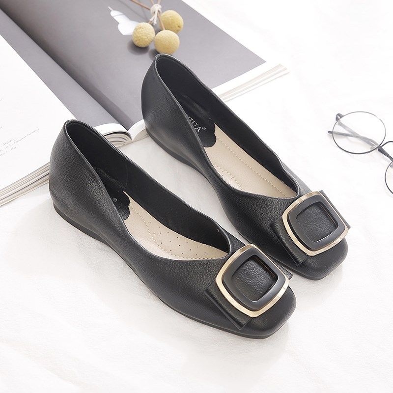 单鞋女2024新款春秋女鞋百搭豆豆鞋H中年妈妈鞋子软底软皮平底鞋,女鞋,浅口单鞋,淘宝优惠券,粉丝福利购,淘宝优惠卷