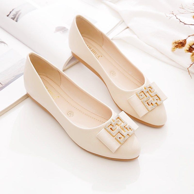 单鞋女平底e鞋2025新款春秋女鞋百搭浅口豆豆鞋夏软皮软底妈妈鞋,女鞋,浅口单鞋,淘宝优惠券,粉丝福利购,淘宝优惠卷