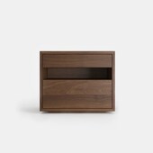 意式 极简床头柜简约现代北欧原木色卧室床边收纳柜经济型储物柜