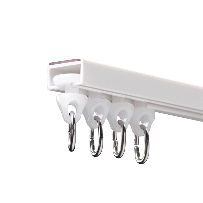 自粘安装白色超薄静音滑轨直轨宿舍衣柜飘窗内窗免打孔窗帘轨道