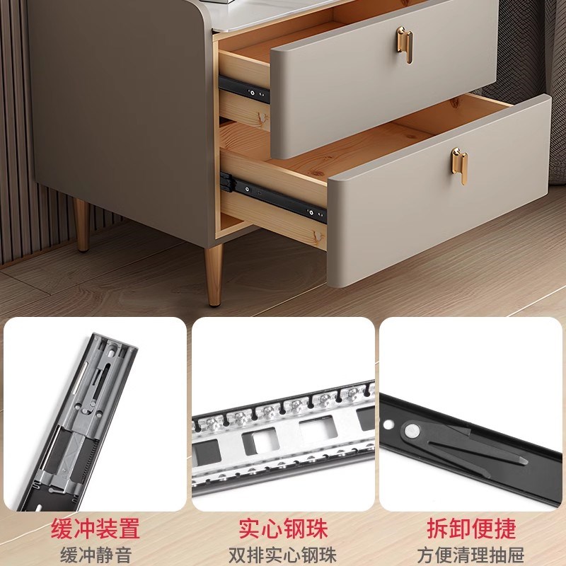 抽屉三节滑轨阻尼缓冲加厚静音滑道衣橱柜键盘托侧装滑轨柜桶路轨 - 封面