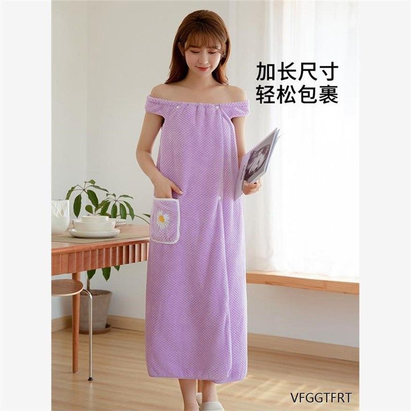 背心式浴巾穿裹两用女士夏季款大浴裙袍洗澡