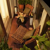 汉娜阳台桌椅 园藤椅阳台一桌两椅现代休闲藤编靠背三件