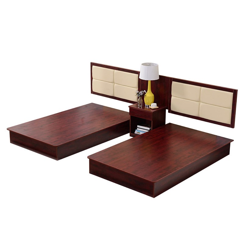 宾馆床定制公寓酒店家具标间全客房用床实木床头软包靠板人床