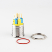 金属按钮关防水按键环形自锁式 点动防水平圆形小型 汽车改装