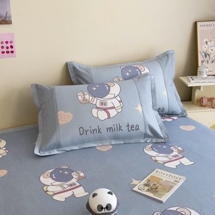 48x74cm家用夏季 卡通冰丝枕套一对装 冰藤席枕头套单个枕芯内胆套