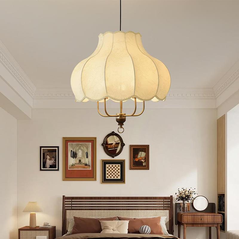 法式复古风温馨中古风美式现代简约卧室吧台实木布艺餐厅吊灯灯具