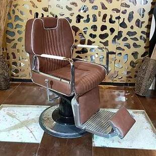 复古美发椅可放倒可升降发廊专用理发椅子剪发椅男士刮胡油头大椅