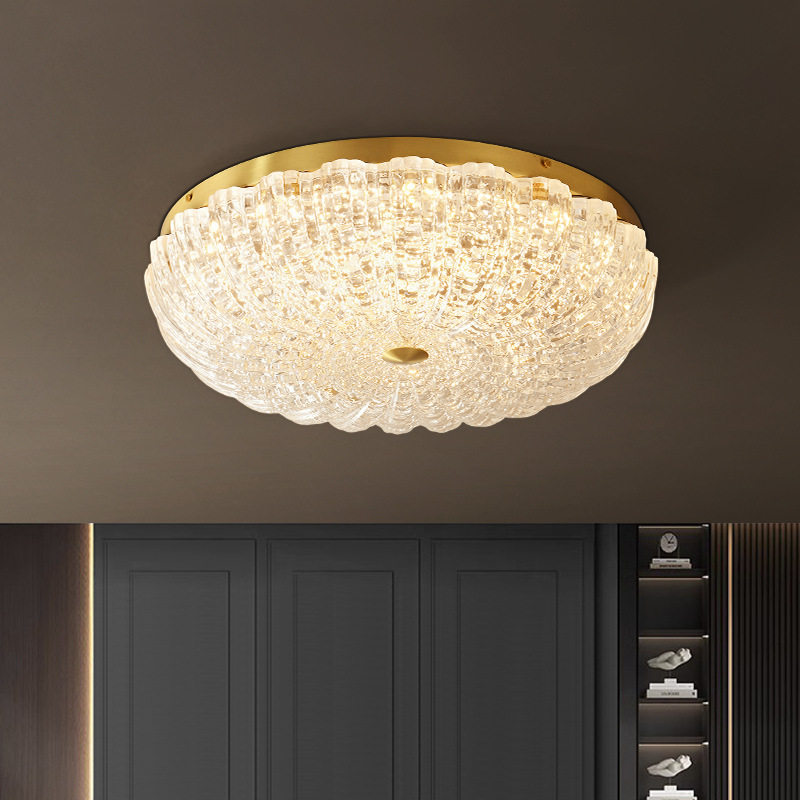 全铜主卧室灯吸顶灯感树脂南瓜灯书房灯现代轻奢大气房间灯具