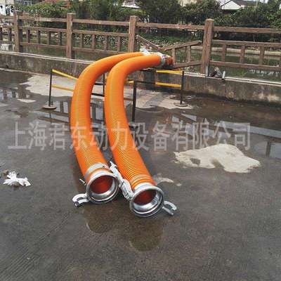 防汛排涝全塑吸水管6寸轻型耐负压全塑料吸水管移动泵车吸水管