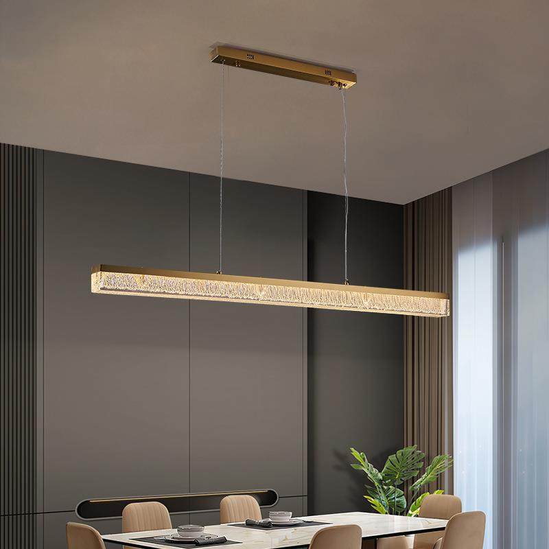 创意个性餐厅LED吊灯现代简约设计师款客厅吧台一字树脂长条灯饰