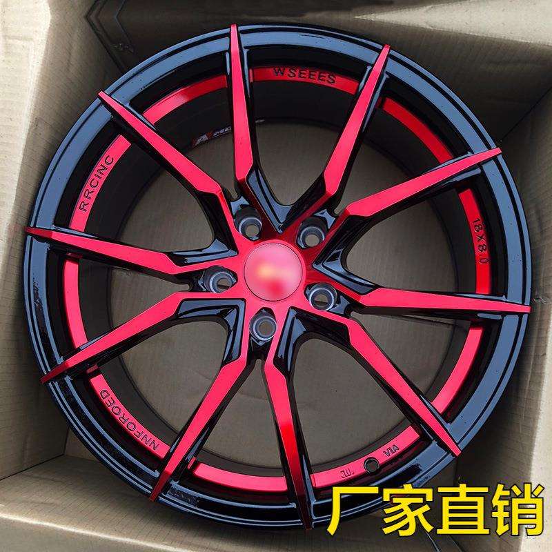 汽车改装轮毂14寸15寸16寸17寸18寸19网红蜘蛛升级红轱辘胎铃