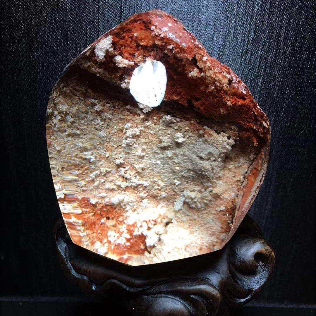 天然彩幽灵原石景石幽灵千层山聚盆全包裹原石水晶绿幽灵摆件