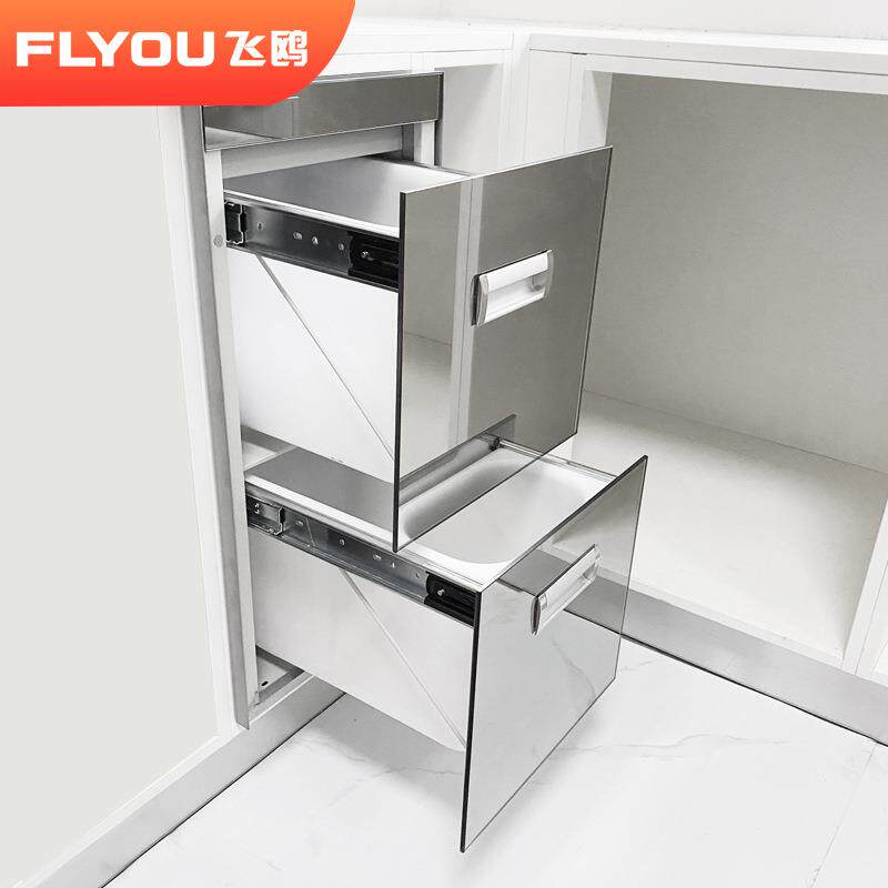 橱柜米箱嵌入式不锈钢米桶厨房抽屉式米柜防潮防虫米面柜储米柜