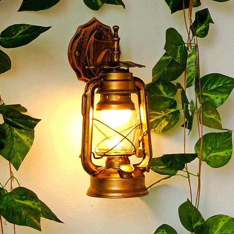 中式餐厅走廊墙壁灯老式煤油复古马灯铁艺欧式仿古户外防水壁灯