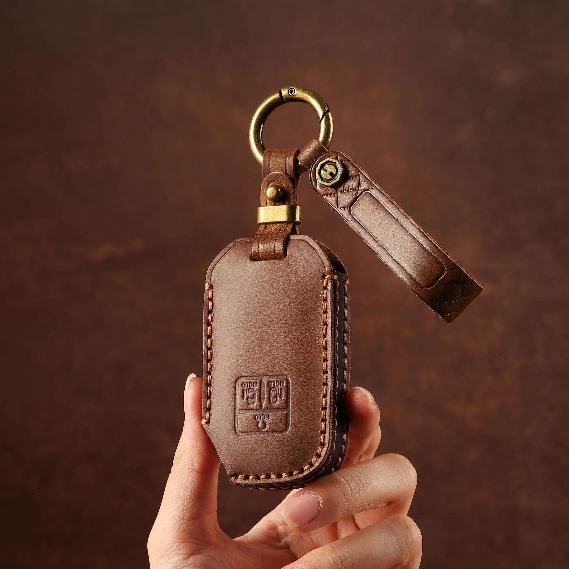 热销车钥匙套适用于起亚嘉华纯手工真皮商务车钥匙保护壳扣包